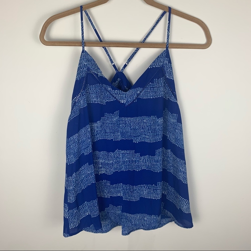 Collective Concepts Blue Print Racerback Tank Top - Picture 1 of 8